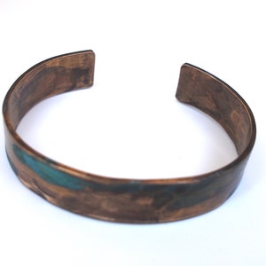 Men's Bronze Bracelet with Verdigris Patina, 8th or 19th Anniversary Gift for Him image 4