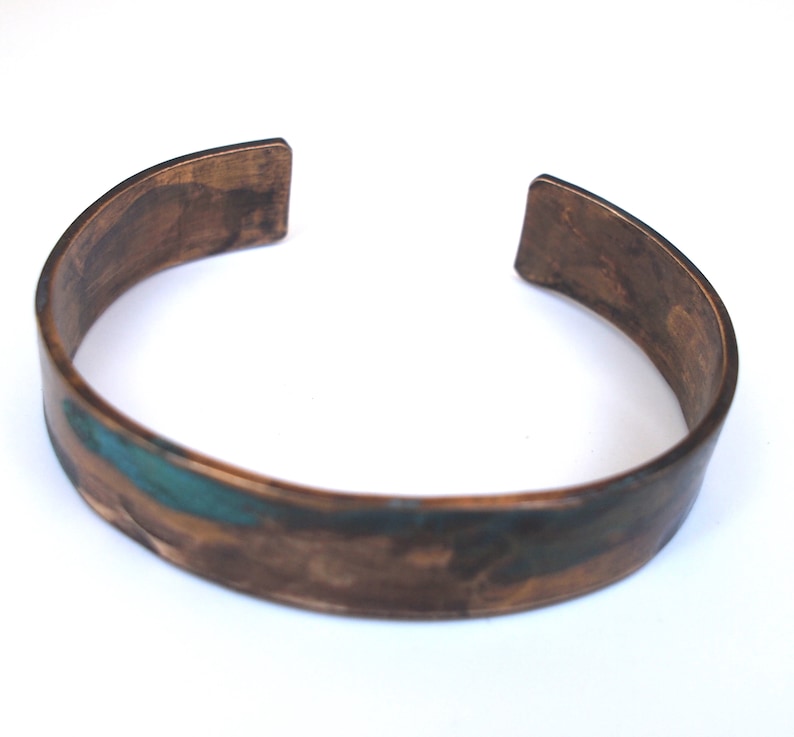 Men's Bronze Bracelet with Verdigris Patina, 8th or 19th Anniversary Gift for Him image 4