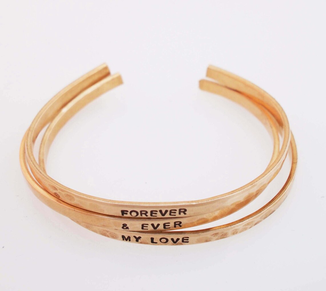 Bronze Anniversary Bracelets Forever and Ever My Love 8th Etsy