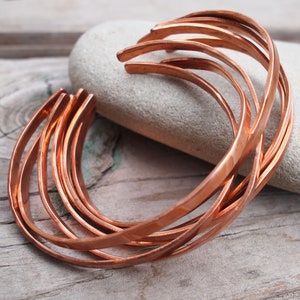 Copper Stacking Bangles, Thin Stacking Bracelets, Boho Bangles, Copper Anniversary Gift image 8