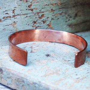 Ladies Copper Bracelet, 7th or 22nd Anniversary Gift, Copper Bracelet with Secret Heart image 8