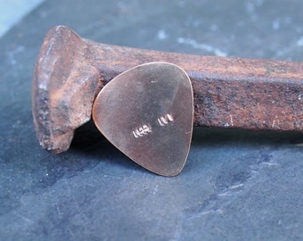 Bronze Guitar Pick, 8 Year Gift , Bronze Anniversary Gift, 8th or 19th Anniversary Gift