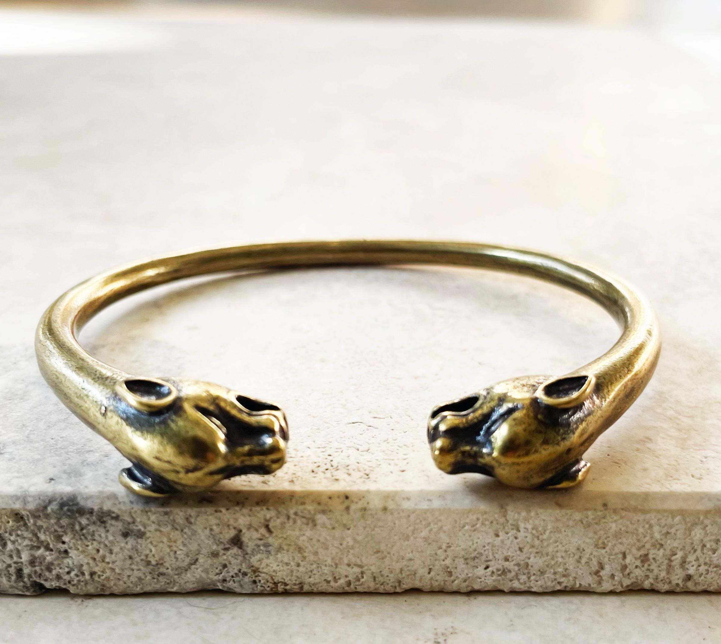 Rammer.brass.ブラス.真鍮.スカル.激安.ブレス.ルード Solid Brass Leopard Head Cuff: Unisex Jungle Cat Bracelet - Etsy
