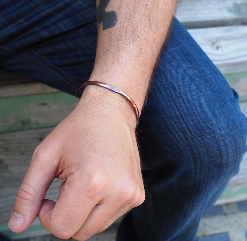 Men/'s Bronze Cuff Bracelet Bronze Gift for Him 8th Anniversary Gift