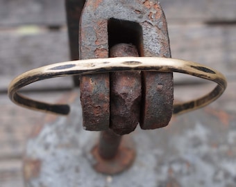 8th Anniversary Gift, Men's Rustic Bronze Bracelet with Initials