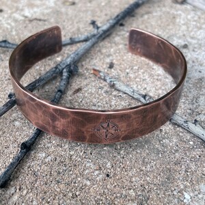 Compass Bracelet, You Are My True North Cuff, Copper Anniversary Gift image 4