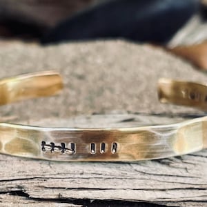 Men&#39;s Bronze Tally Mark Bracelet,Bronze Anniversary Gift for Him Hatch Mark Cuff, 8 19 or 22 Years, Bronze Anniversary Gift for Husband