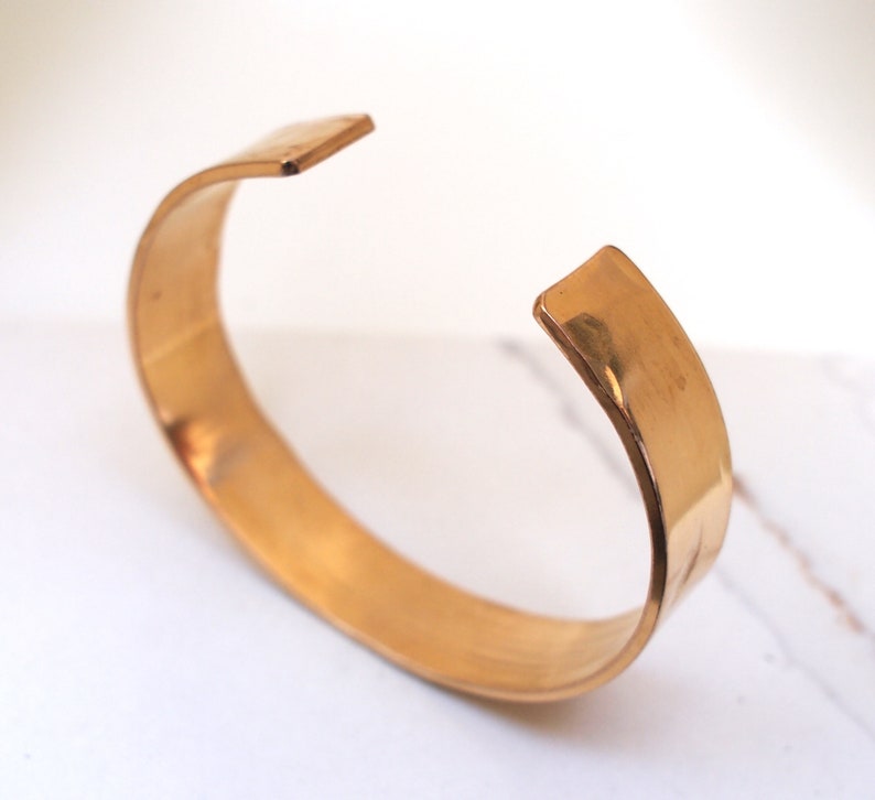 Simple Bronze Cuff Bronze Anniversary Gift Bronze Jewelry Etsy