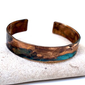 Men's Bronze Bracelet with Verdigris Patina, 8th or 19th Anniversary Gift for Him image 8