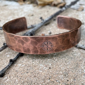 Compass Bracelet, You Are My True North Cuff, Copper Anniversary Gift image 5