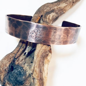 Compass Bracelet, You Are My True North Cuff, Copper Anniversary Gift image 7