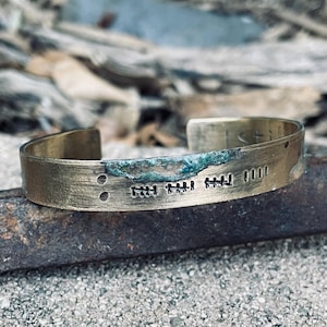 Bronze Anniversary Bracelet,Tally Mark Bracelet,8th or 19th Year Hatch Mark Cuff Bronze Gift for Partner, Traditional Gift,Personalized Gift