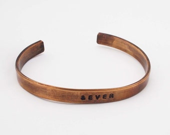 Bracelet anniversaire en bronze, cadeau de 8 ans, pour toujours et pour toujours, cadeau de la Saint-Valentin