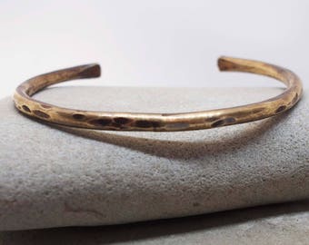 Women's Heavy Rustic Bronze Cuff, 8th Anniversary Gift, Bronze Anniversary, Everyday Cuff