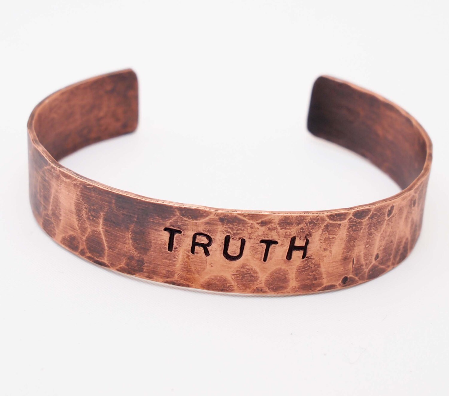 Oxidized Copper Cuff / Personalized Bracelet / Truth / 7th Etsy