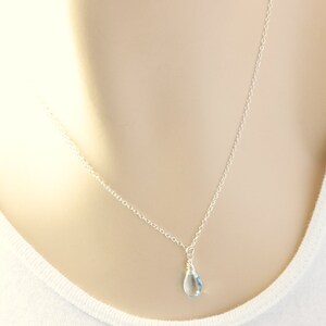 Blue Topaz Necklace, Light Blue Necklace, Bridesmaid Gift, December Birthstone image 4