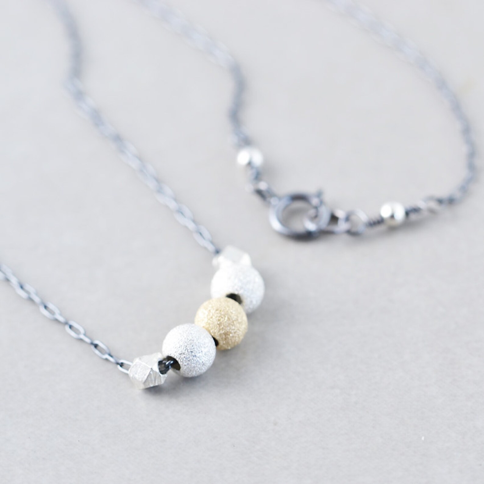 Silver Gold Necklace Metallic Necklace Glitter Ball Etsy