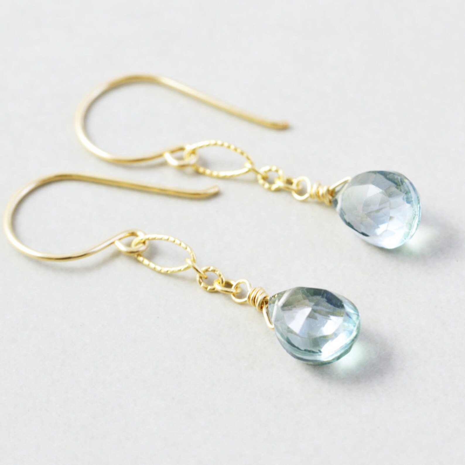 Green Quartz Dangle Earrings Mint Drop Earrings Handmade Etsy UK