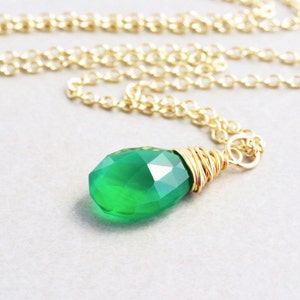 Emerald Green Necklace, Onyx Necklace, nansglam, Handmade