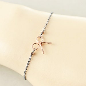 Bracelet arc, Bracelet bicolore, Bracelet Sterling, Cadeau de demoiselle dhonneur image 4