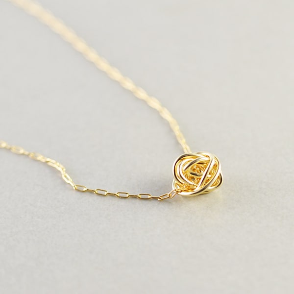 Gold Knot Necklace, Knot Jewelry, Love Knot, Everyday Necklace, Bridesmaid Necklace, Tie The Knot