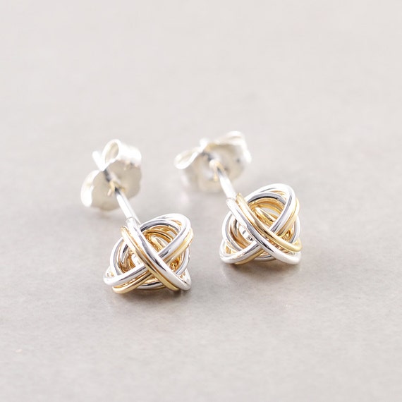 silver knot studs