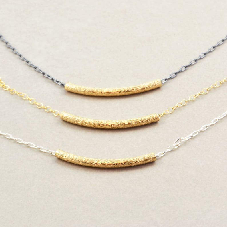 Gold Silver Chain Bracelet, Oxidized Sterling Bar Bracelet, Metallic, Minimalistic image 2