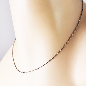 Sterling Chain Necklace, Oxidized Silver Chain, Two Tone Necklace image 4