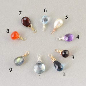 Gemstone Drop, Charm Only, Small Gemstone Pendant, Add On Gem, Gemstone Drop, Gift for Her