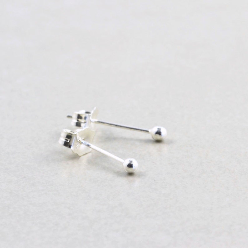 Sterling Silver Dots Silver Studs Post Earrings Super Tiny - Etsy