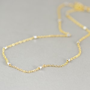 Gold Fill Silver Chain Necklace, Thicker Gauge, Two Tone Necklace, Minimal
