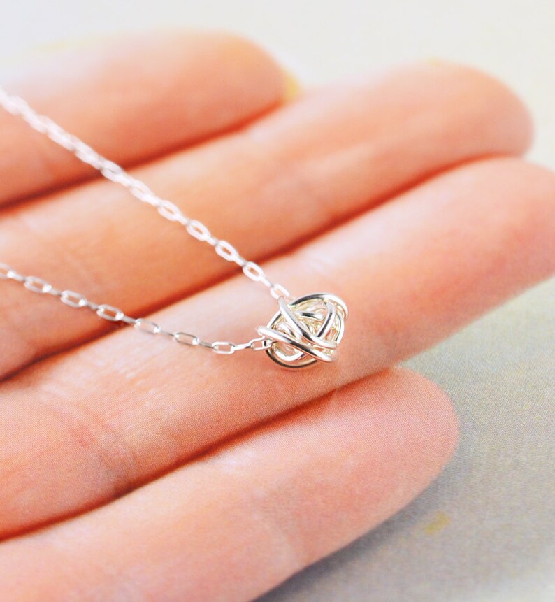 Sterling Knot Necklace Knot Jewelry Bridesmaid Necklace Etsy
