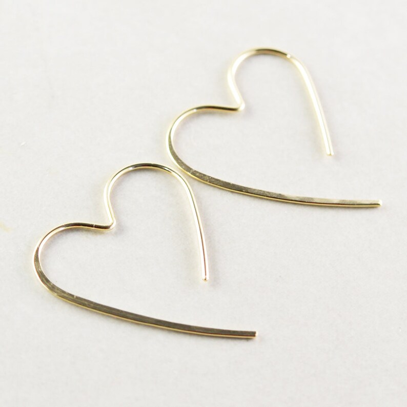 Gold Heart Hoops Large Heart Earrings Bridesmaid Gift Etsy