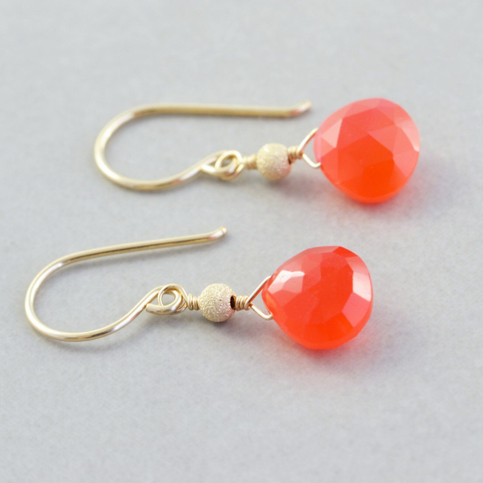 Orange Dangle Earrings Neon Earrings Bright Orange Etsy