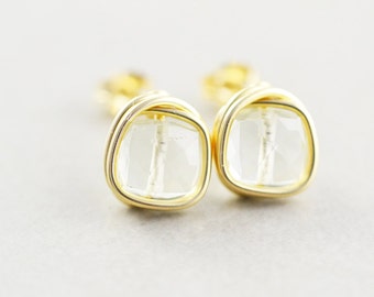 Green Amethyst Studs, Amethyst Posts, February, Sterling, Gold, Rose Gold