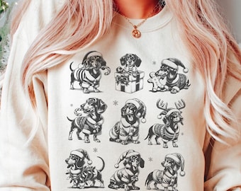 Dachshund Christmas Sweatshirt, Dachshund Christmas, Wiener dog, doxie, Dachshund mom, Dachshund Gift, Dog mom crewneck, Dachshund,Doxie mom