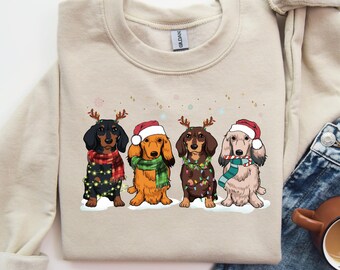 Dachshund Christmas Sweatshirt, Christmas Dog Shirt, Dachshund Shirt, Dachshund Mom Shirt, Dog Lover Shirt, Dachshund Lover Shirt, Xmas gift
