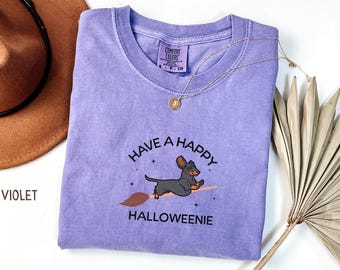 Dachshund Halloween Shirt Dachshund Halloweenie Wiener dog doxie Tee Comfort Colors Dachshund fall Shirt Halloween Dachshund TShirt