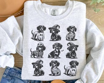 Dachshund Halloween Sweatshirt, Dachshund Halloween, Wiener dog, doxie, Dachshund mom, Dachshund fall, Dog mom crewneck, Dachshund,Doxie mom