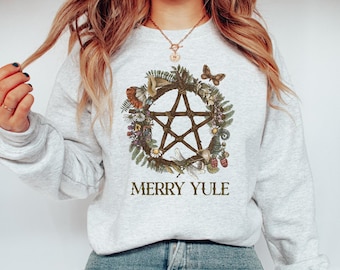 Yule Sweater, Winter Solstice Sweatshirt, Pagan Sweatshirt, Wiccan Sweatshirt, Yule Sweatshirt, Wheel Of The Year, Solstice Christmas Shirt