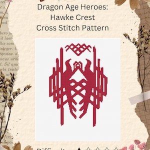 Dragon Age Heroes: Hawke Crest Cross Stitch Pattern