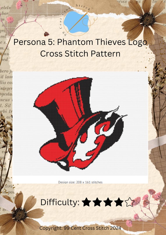 Persona 5: Phantom Thieves Logo Cross Stitch Pattern - Etsy