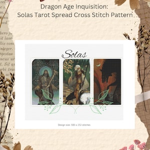 Dragon Age Inquisition Solas Tarot Spread Korsstygnsmönster
