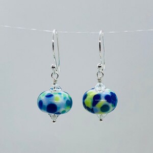 Blue and Green Lampwork Earrings