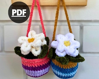 The White Flower Potted Plant Crochet Pattern | Amigurumi potted plant pattern | Crochet flower pot | English PDF pattern | DIY Crochet