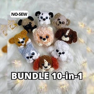 10-in-1 The Little Puppies crochet pattern. Amigurumi dogs. Husky, Corgi, Pug, Labrador, Dalmatian, Spaniel, Spitz, Poodle, German Shepherd