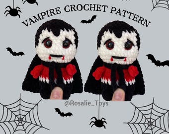 Halloween Vampire crochet pattern | Amigurumi Dracula pattern | English PDF pattern | DIY Crochet Toy | Halloween Handmade Gift Idea