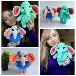 Elephant crochet pattern | Amigurumi elephant pattern | English PDF pattern | DIY Crochet Toy | Handmade Gift Idea | Animal Crochet Plushie