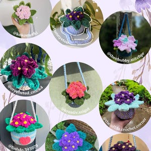 4 in 1 Potted Plants Crochet Pattern | Amigurumi potted plants pattern | The Violet | The White flower | The Sunflower | The Dahlia Crochet image 9
