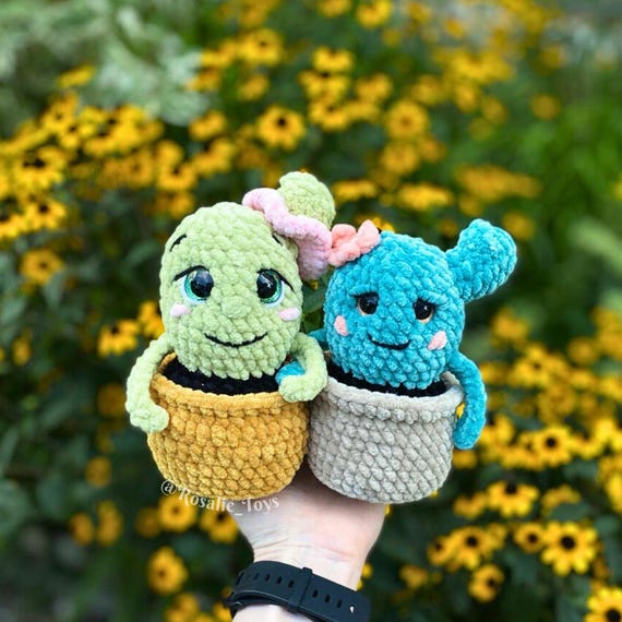 Kaktus Hkelanleitung | Amigurumi Kaktus Muster | Kaktus im Topf hkeln,  Muster | Hkelblumen Muster | Cactina der Kaktus im Topf PDF - Etsy.de